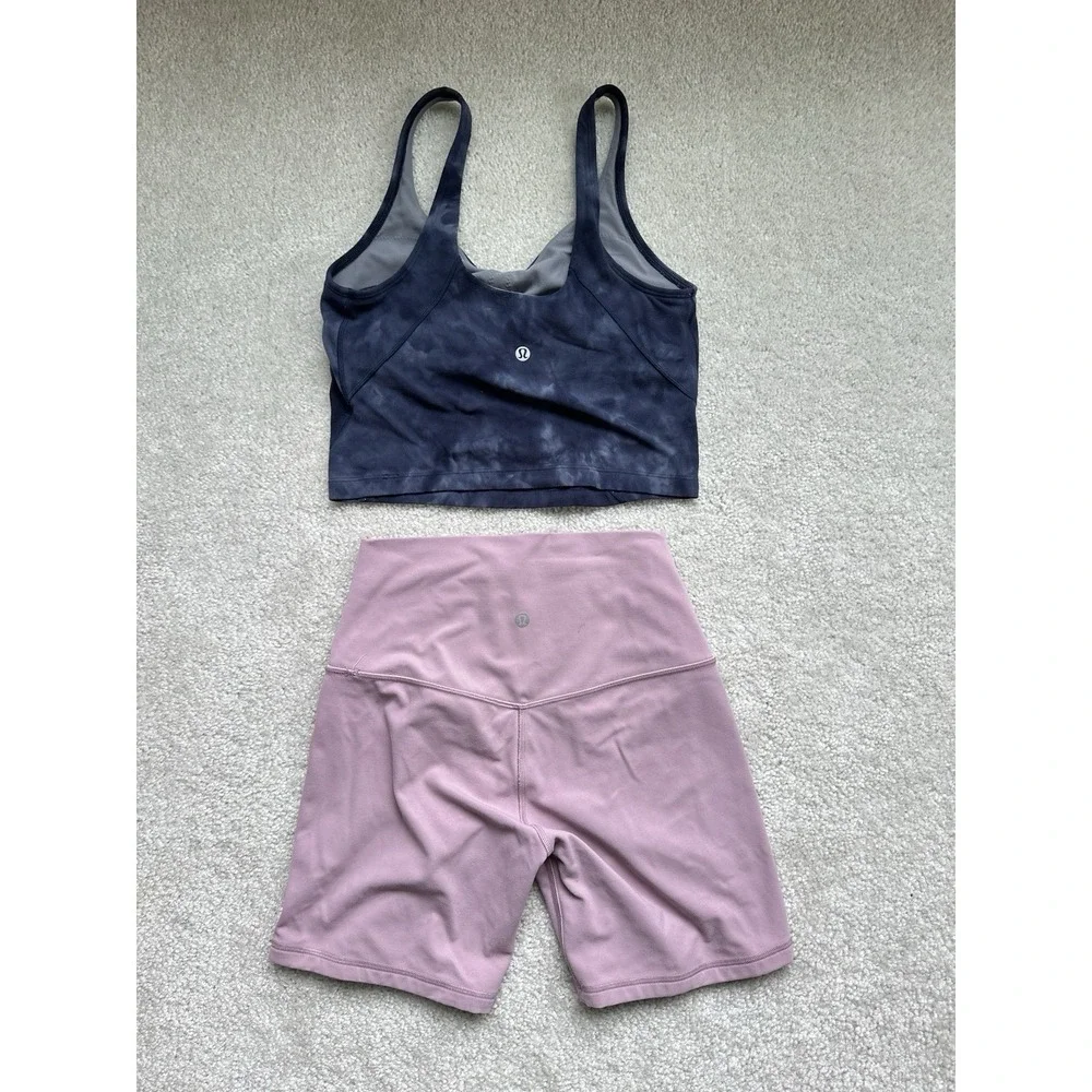 2PC- Lululemon Bundle Size 6 Align Tank *Diamond Dye Asphalt Grey & Align Short